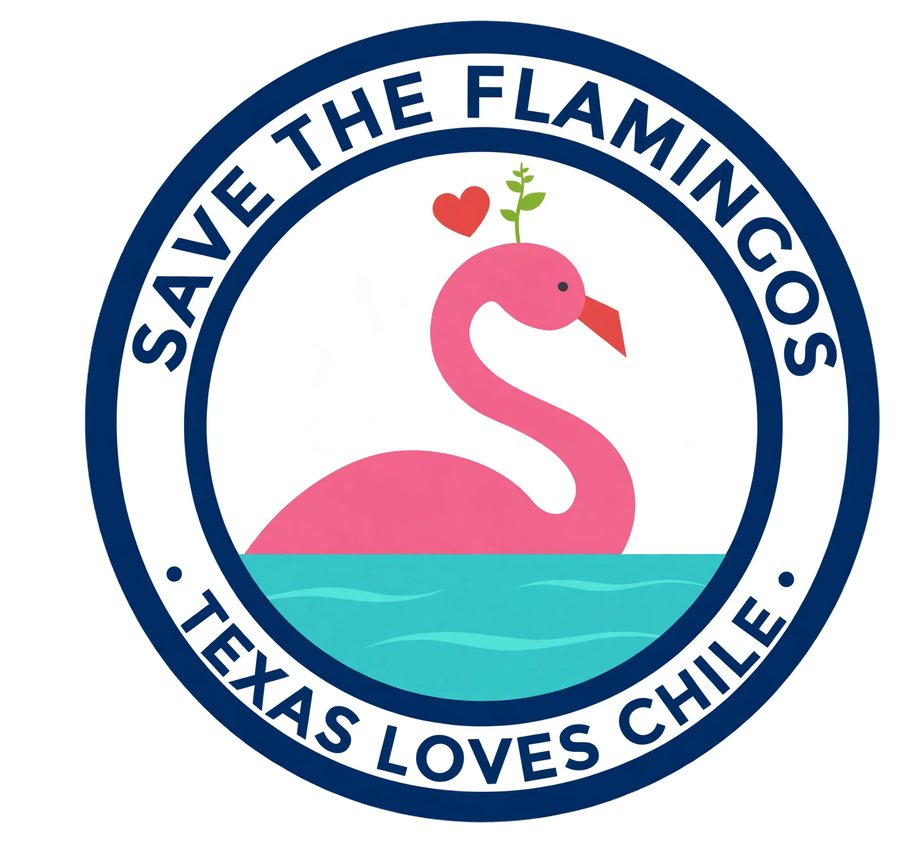 Save the Flamingos badge tee