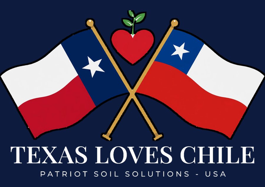 Navy t-shirt with the Texas Loves Chile emblem and white wordmark